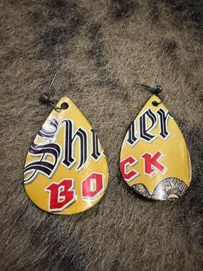 Yellow Graphic Teardrop Dangle Earrings